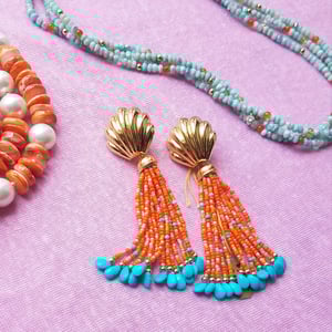 MAUNA KEA Large Shell Tassel Earrings