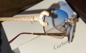 Image of BIG C Decor Cartier Micropaved Wire Sunglasses