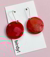 Image 1 of Milly Small Disc earring Pink & Red