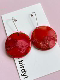 Image 2 of Milly Small Disc earring Pink & Red