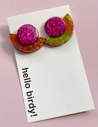 Image 2 of Audrey Stud Lime & Orange 