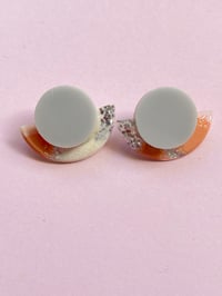 Image 1 of Audrey Stud Gray & Peach