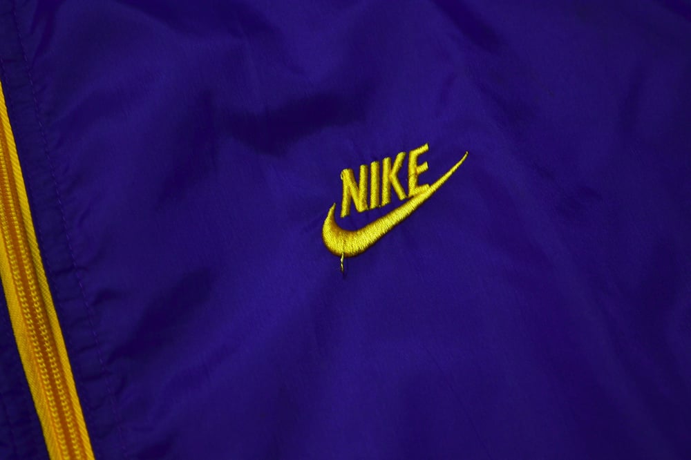 Image of Vintage 1990's Nike Air Echelon Purple & Blue Windbreaker Cycling Jacket Sz.L