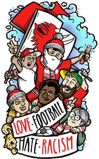 Image 3 of Love Football - Hate Racism Hoodie Erwachsene