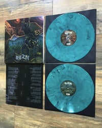Image 2 of REZN - Let it Burn. 2LP. Transparent green, solid white, black marbled.