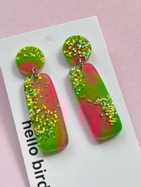 Image 2 of Sammy Dangle Earring Pink & Lime