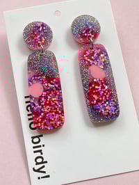 Image 2 of Sammy Dangle Earring Silver & Pink 