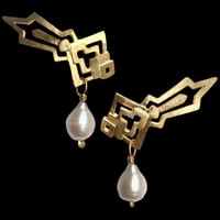 Image 1 of AZTECAH Earring Grande - Drop Pearls