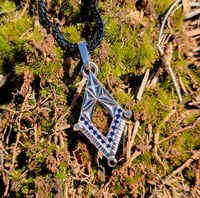 Image 1 of Sapphire and Diamond Shield Pendant