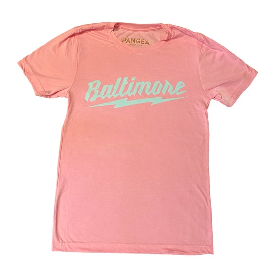 Image of Baltimore Lightning Bolt Shirt (Pink/Teal)