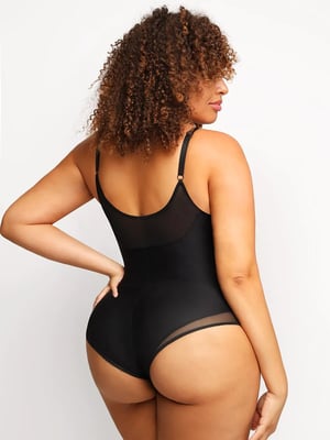 Sexy Deep V-Neck Mesh Sheer Bodysuit
