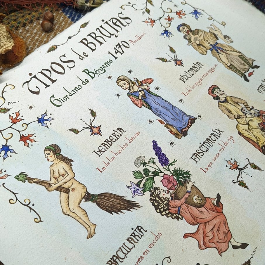 Image of Lámina TIPOS DE BRUJAS - s. XV
