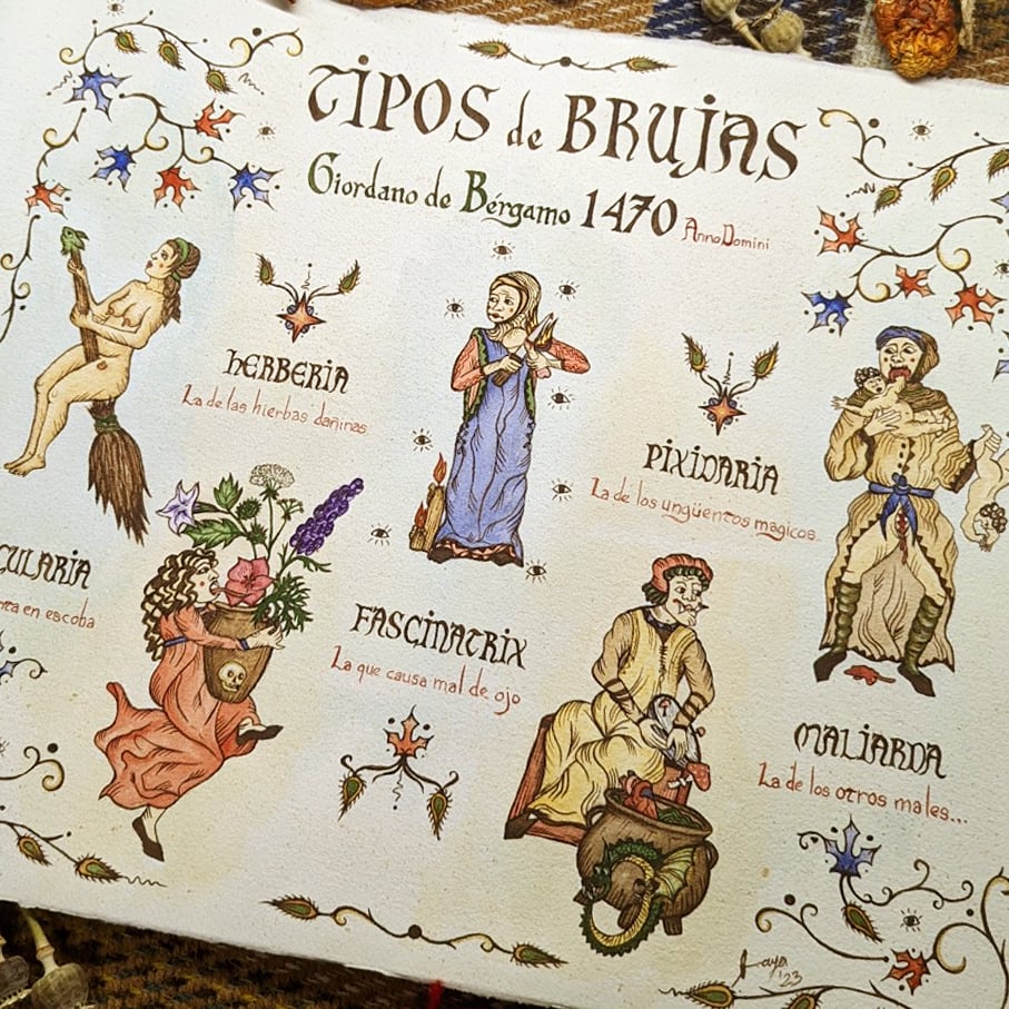 Image of Lámina TIPOS DE BRUJAS - s. XV