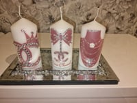 Image 3 of ROSE GOLD BOW CANDLE SET