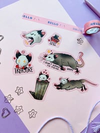 Image 3 of Opossum Sticker Set