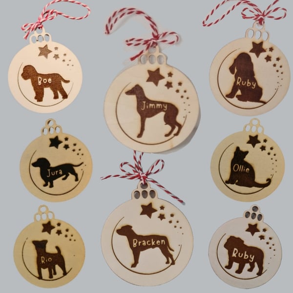 Image of Personalised Wooden Bauble 