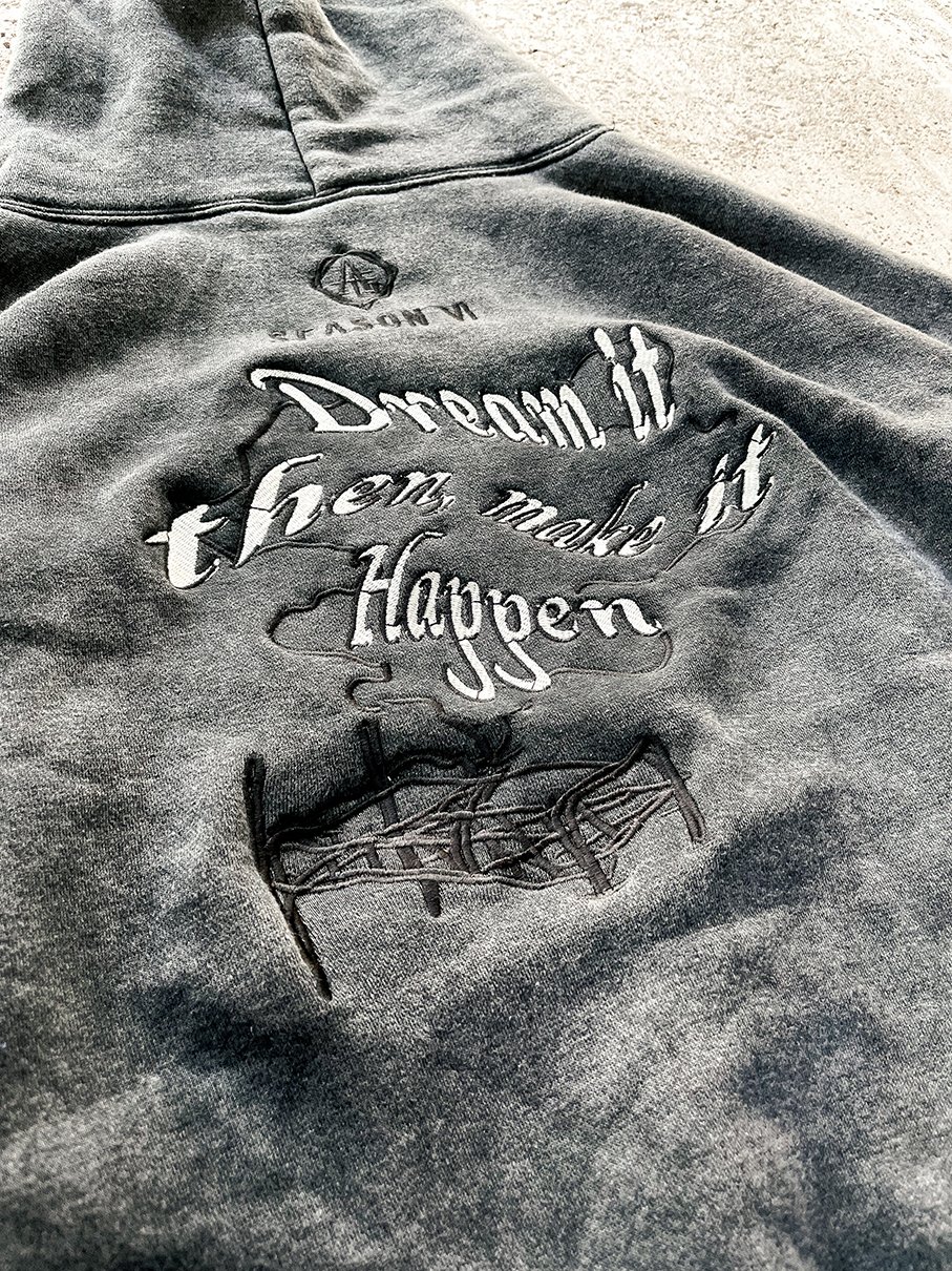 Image of Dream it then make it happen - perfect hoodie stone washed