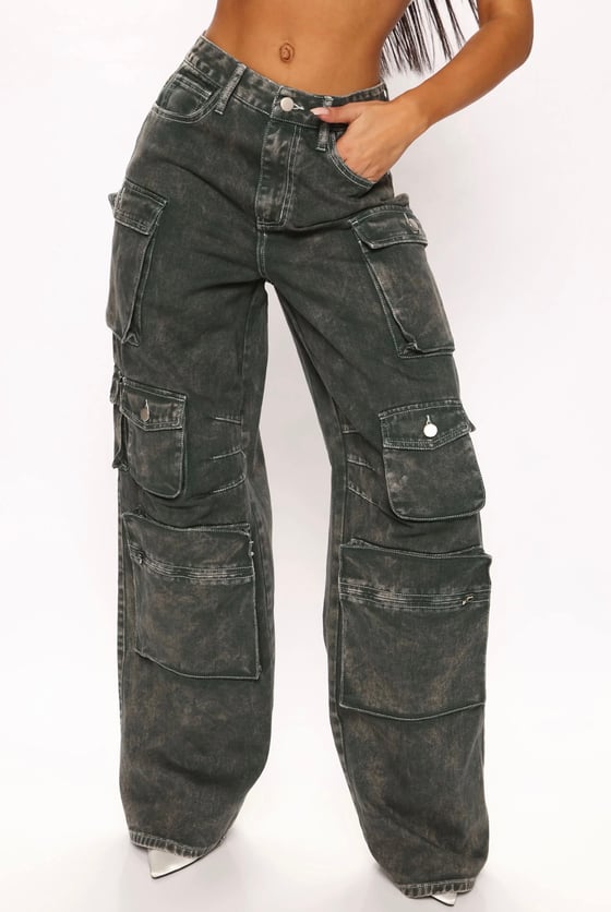 Image of Army Green Cargo Jeans 