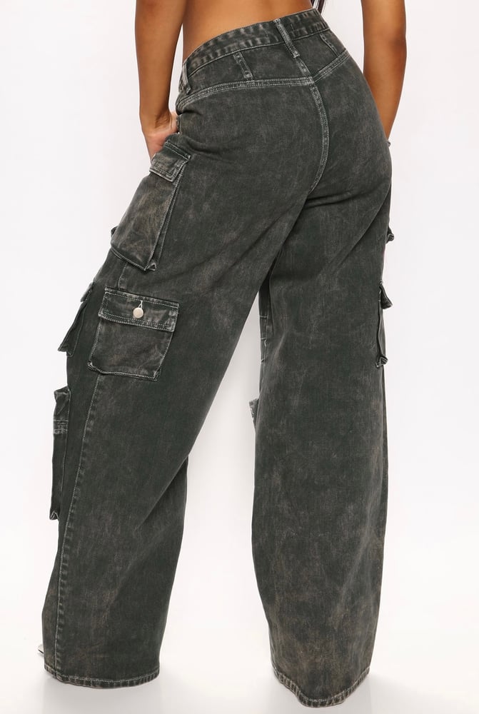 Image of Army Green Cargo Jeans 