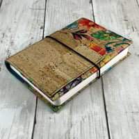 Image 1 of A6 Cork Folio Cover with Front Pocket and Elastic Cord Closure
