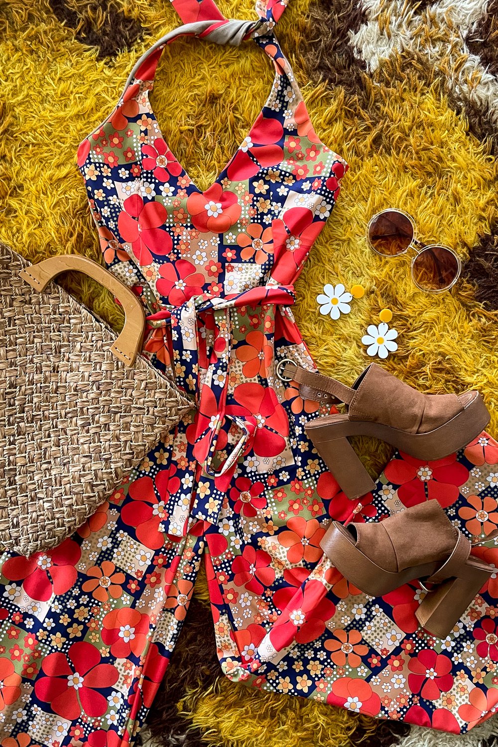 Boogie Wonderland Jumpsuit In Flower Patch