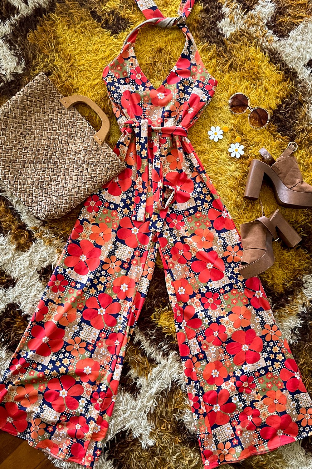 Boogie Wonderland Jumpsuit In Flower Patch