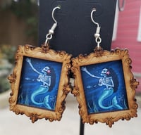 Image 2 of Wood frame print earrings 