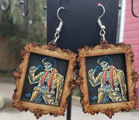 Image 4 of Wood Art print Frame earrings 