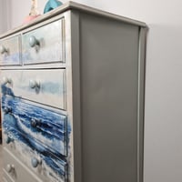 Image 4 of Solid Pine Chest of Drawers - With Coastal Wave Design - Request a Custom Order   