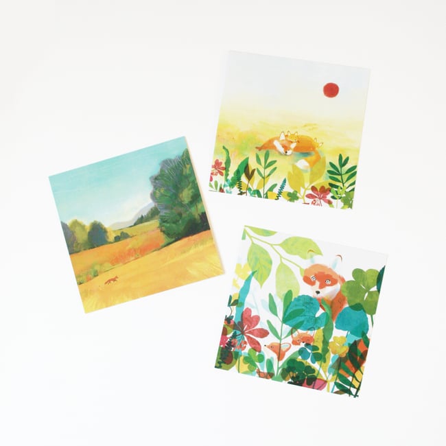 Lot de 3 cartes postales Renard