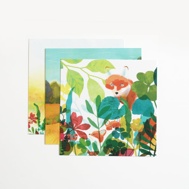 Lot de 3 cartes postales Renard