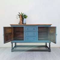 Image 2 of Vintage Oak Large Sideboard with a Coastal Vibe - Request a Custom Order