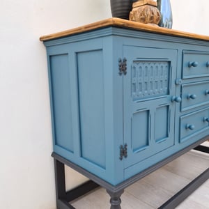 Image of Vintage Oak Large Sideboard with a Coastal Vibe - Request a Custom Order