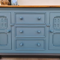 Image 4 of Vintage Oak Large Sideboard with a Coastal Vibe - Request a Custom Order