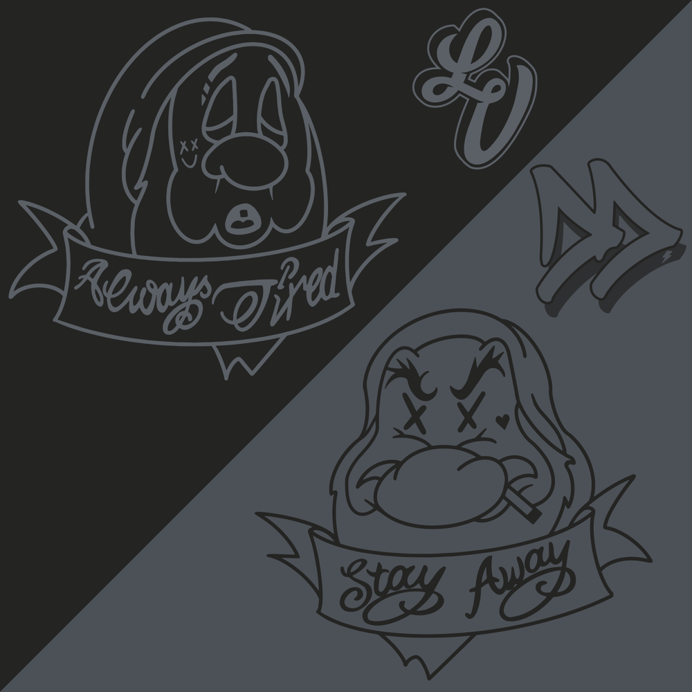 Image of Lousy Values - LV x DD Always Tired/Stay Away - T-Shirt Pack