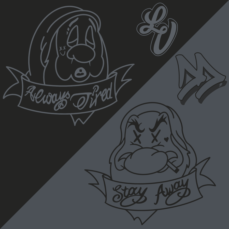 Image of Lousy Values - LV x DD Always Tired/Stay Away - T-Shirt Pack