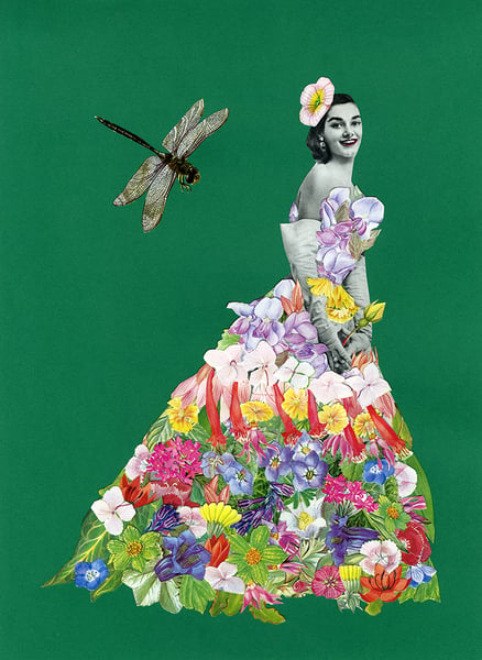 Image of Couture de printemps. Original paper collage