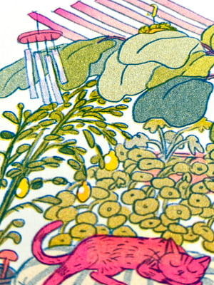 Sleepy Cat Riso Print