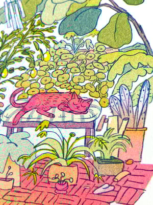 Sleepy Cat Riso Print