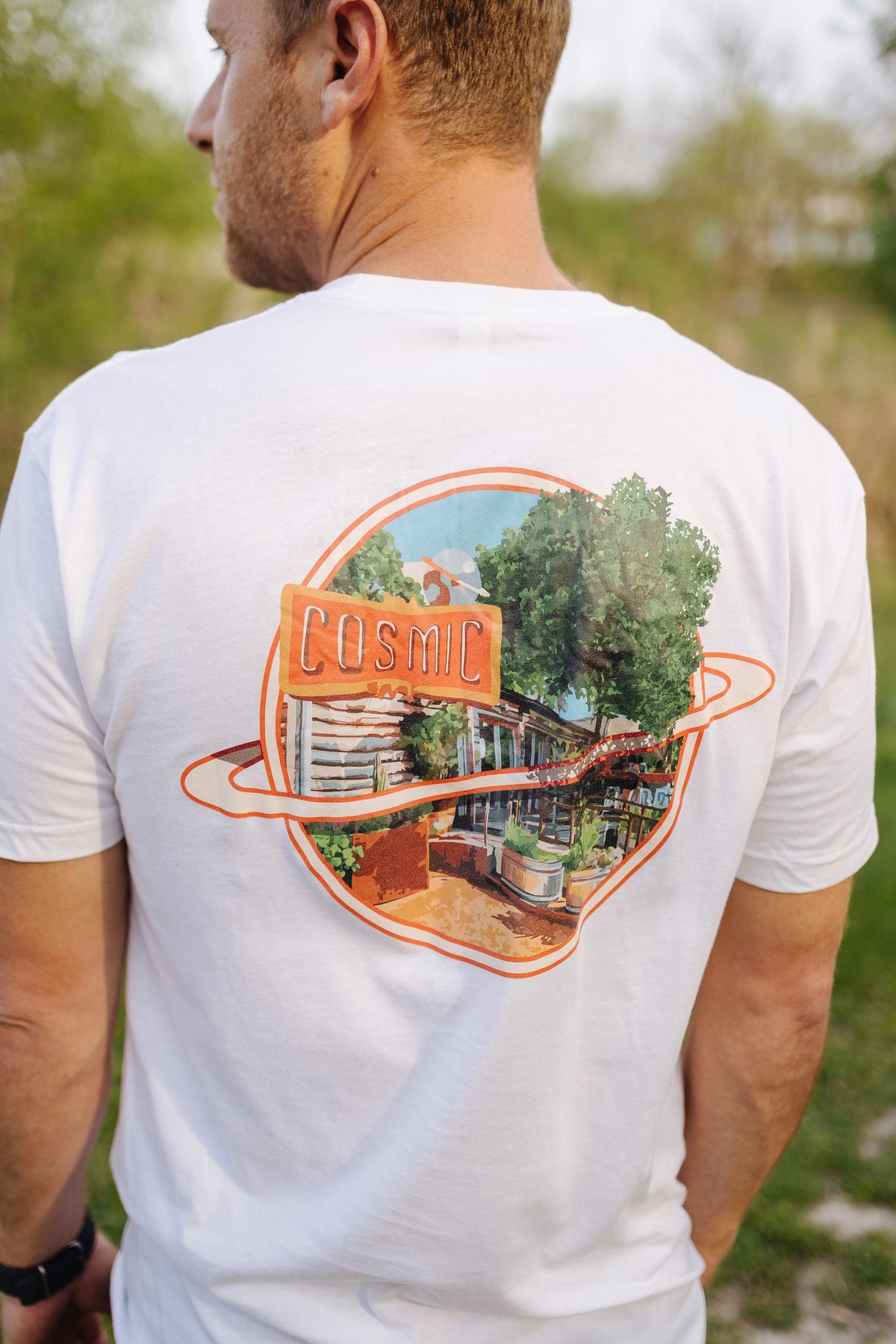 Cosmic Planet Tee - White or Yellow