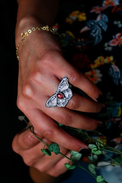 Image of "Aglais Io" - Silver Butterfly Ring 