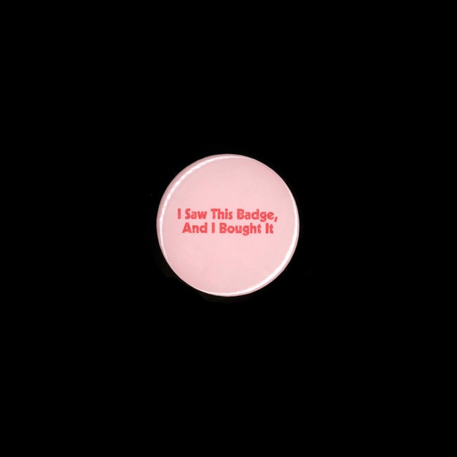 I saw this badge (pink + red)
