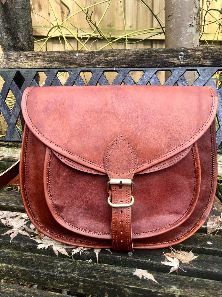 Image of Handmade Leather Saddle Bag - Large