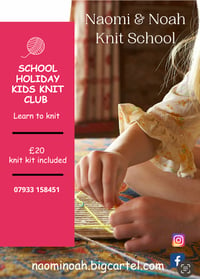 Image 1 of Children’s learn to knit workshop Monday April 3rd 2-4pm 