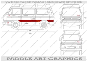 Image of VW T25/T3 HOLDSWORTH VILLA 3 REPLICA SOLID STRIPE KIT.