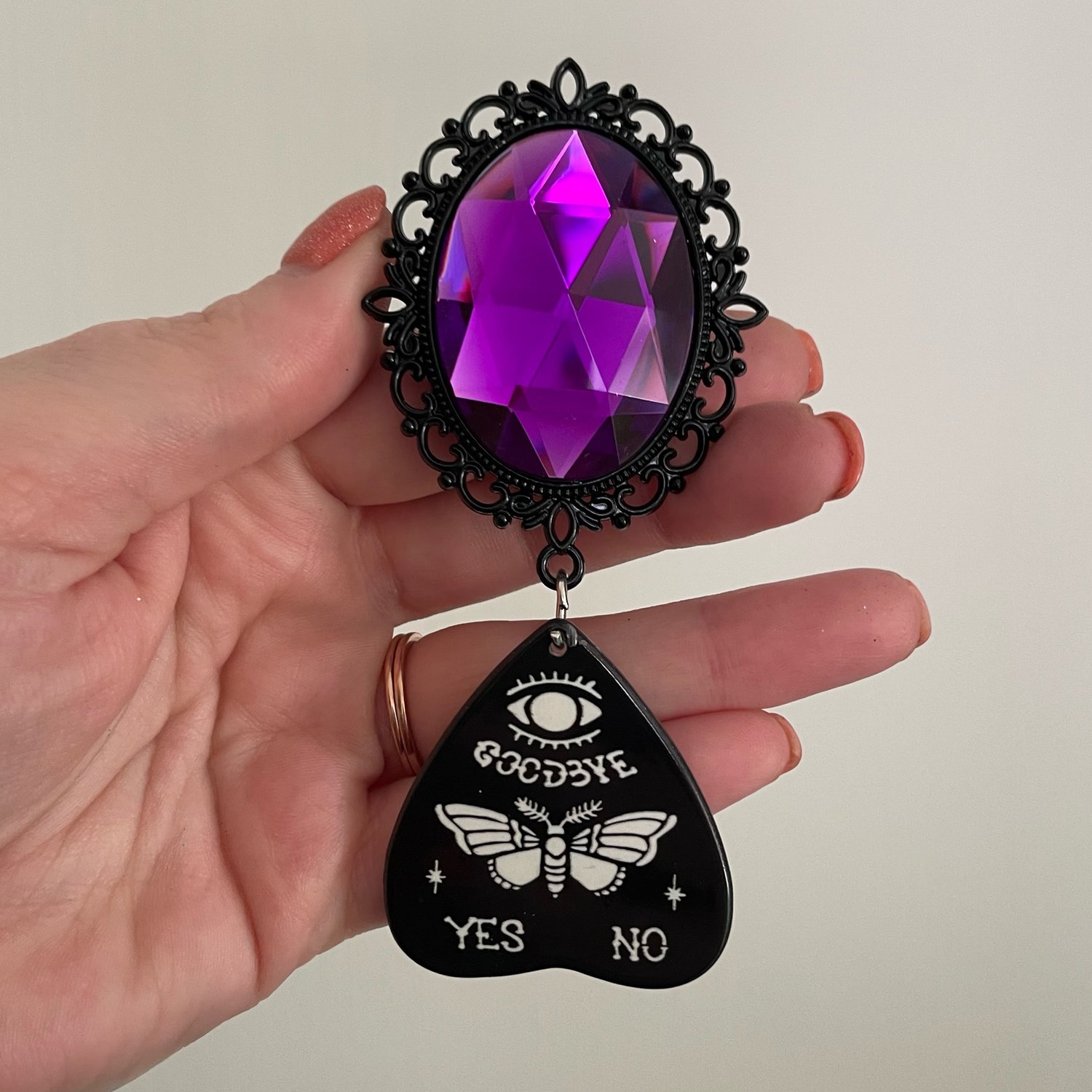 Image of Purple Gem Ouija Dangles (sizes 1 1/4-1 5/8)