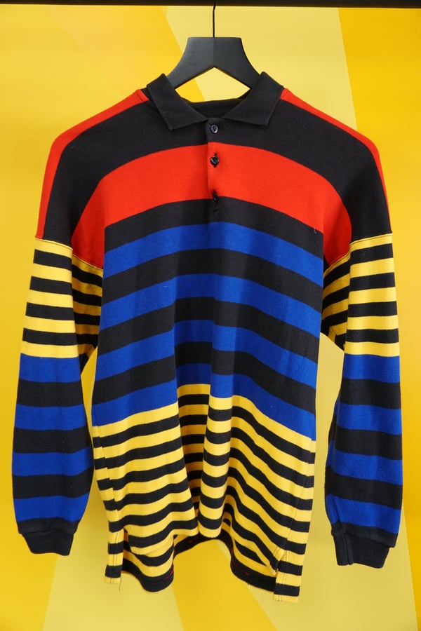 Image of (L) Multicolor Striped Rugby Shirt