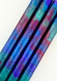 Image 2 of 'Element 115' Bespoke Pen Blanks. High pressure cast with iridescent and color-shift pigments.