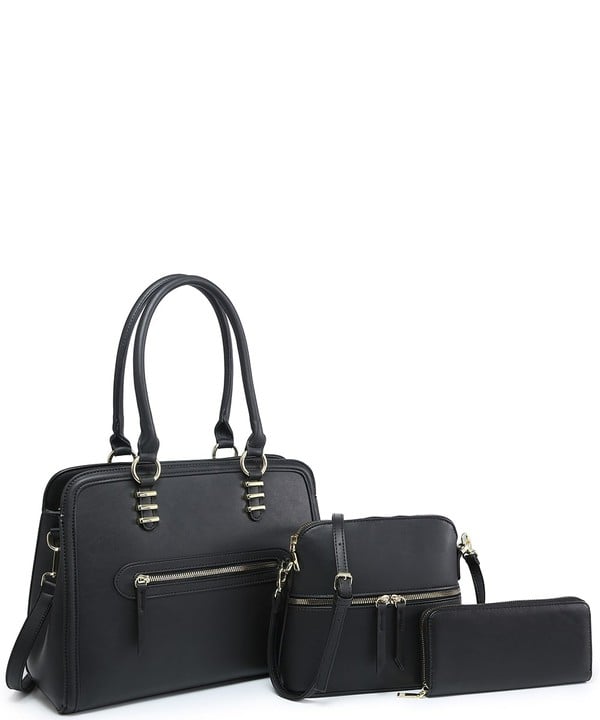 Skearow 3-In-1 Set Checkered Crossbody Bag,PU Vegan Leather Satchel  Shoulder Bag,Wallet Coin Purse Handbag 