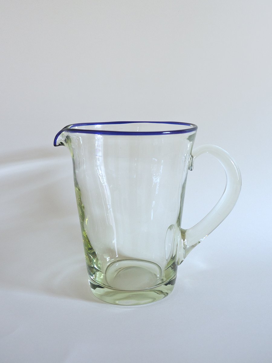 Image of blue rim pitcher
